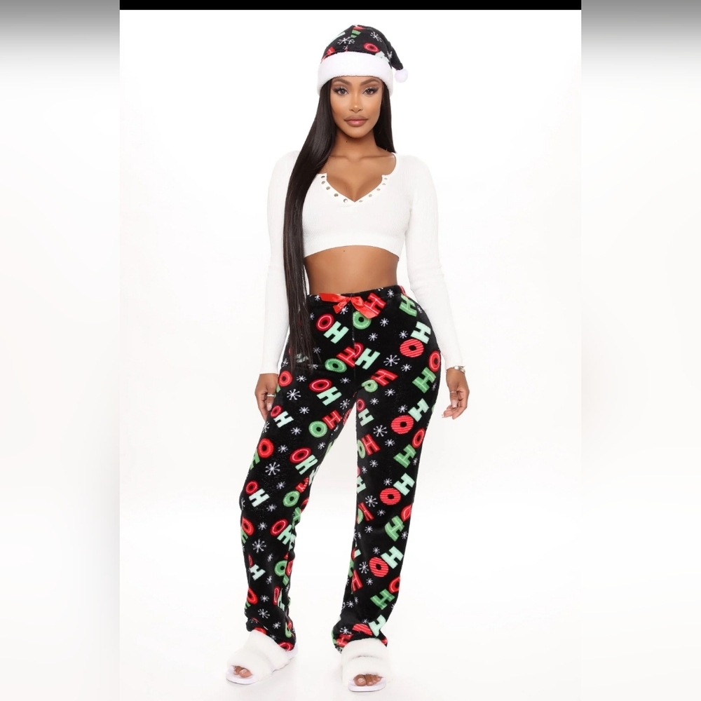 Ho ho ho hat and plush pant set